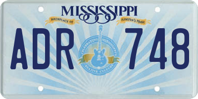 MS license plate ADR748