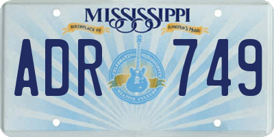 MS license plate ADR749