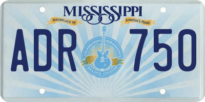 MS license plate ADR750