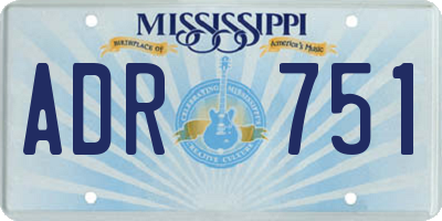 MS license plate ADR751