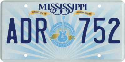 MS license plate ADR752