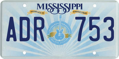 MS license plate ADR753