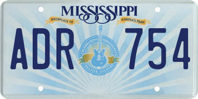 MS license plate ADR754