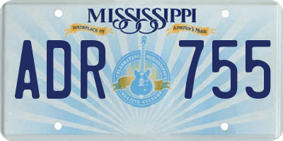 MS license plate ADR755