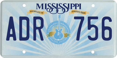 MS license plate ADR756