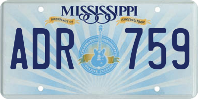 MS license plate ADR759