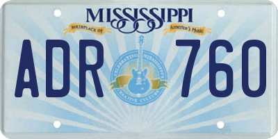MS license plate ADR760