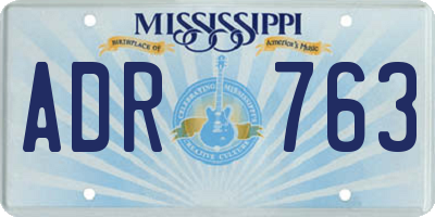 MS license plate ADR763