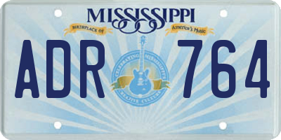 MS license plate ADR764