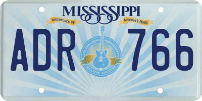 MS license plate ADR766