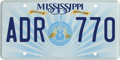 MS license plate ADR770