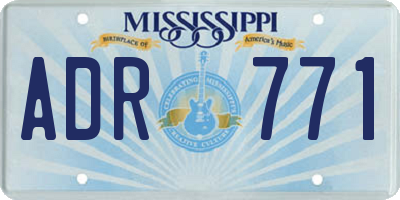 MS license plate ADR771