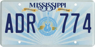 MS license plate ADR774