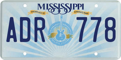 MS license plate ADR778