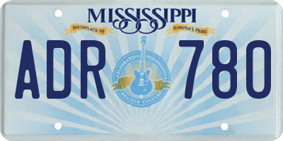 MS license plate ADR780