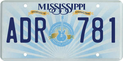 MS license plate ADR781