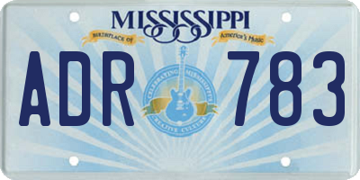 MS license plate ADR783