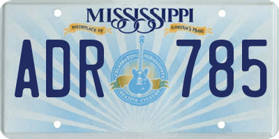 MS license plate ADR785