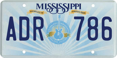 MS license plate ADR786