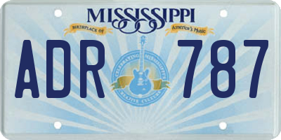MS license plate ADR787