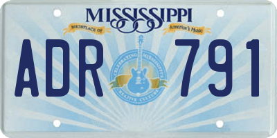 MS license plate ADR791