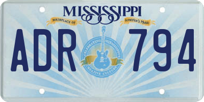 MS license plate ADR794