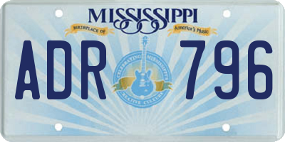 MS license plate ADR796