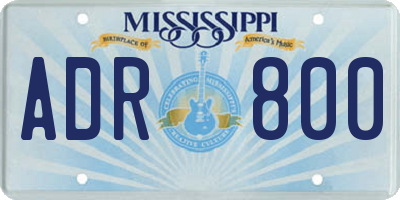 MS license plate ADR800