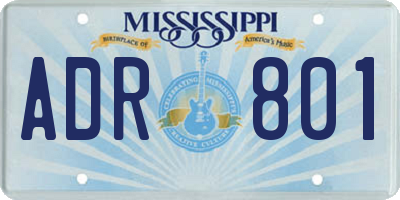 MS license plate ADR801