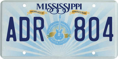 MS license plate ADR804
