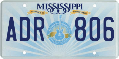 MS license plate ADR806