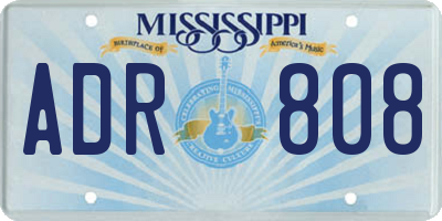 MS license plate ADR808