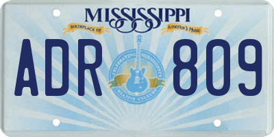 MS license plate ADR809