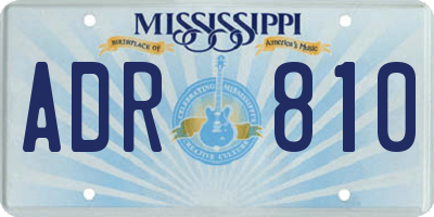 MS license plate ADR810