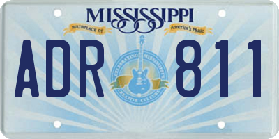 MS license plate ADR811