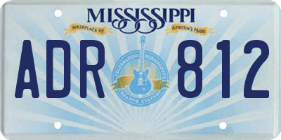 MS license plate ADR812