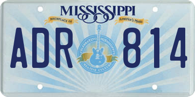 MS license plate ADR814