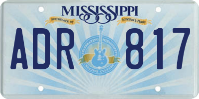 MS license plate ADR817