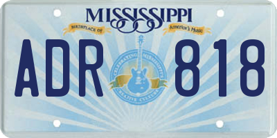 MS license plate ADR818