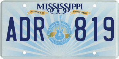 MS license plate ADR819
