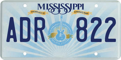 MS license plate ADR822