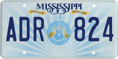 MS license plate ADR824