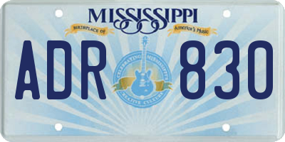 MS license plate ADR830