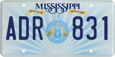 MS license plate ADR831