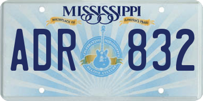 MS license plate ADR832