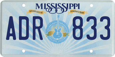 MS license plate ADR833