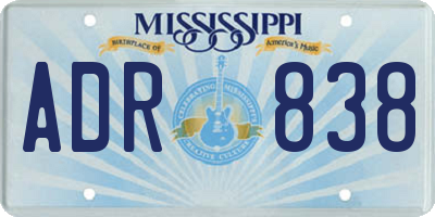 MS license plate ADR838