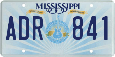 MS license plate ADR841