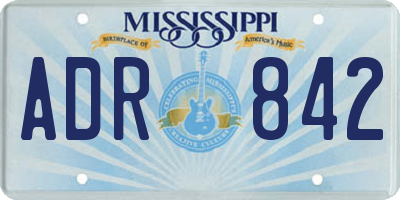 MS license plate ADR842