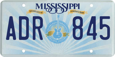 MS license plate ADR845
